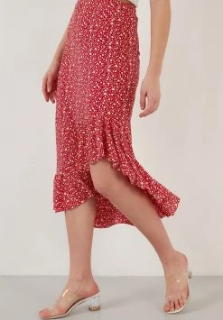 LELA Falda Acampanada - Red , Mujer -LELA Tienda 5cd9547fcfe04fa5b919937956e2c928