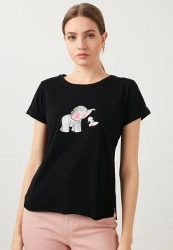 LELA Camiseta Estampada - Black, Mujer