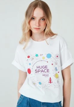 LELA Camiseta Estampada - White , Mujer