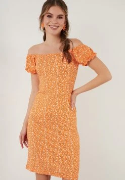 LELA Vestido De Tubo - Orange , Mujer