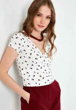 LELA PRINT - Blusa - Ecru Bordeaux , Mujer -LELA Tienda 71423a13af0245faa358b075b61d8f7a