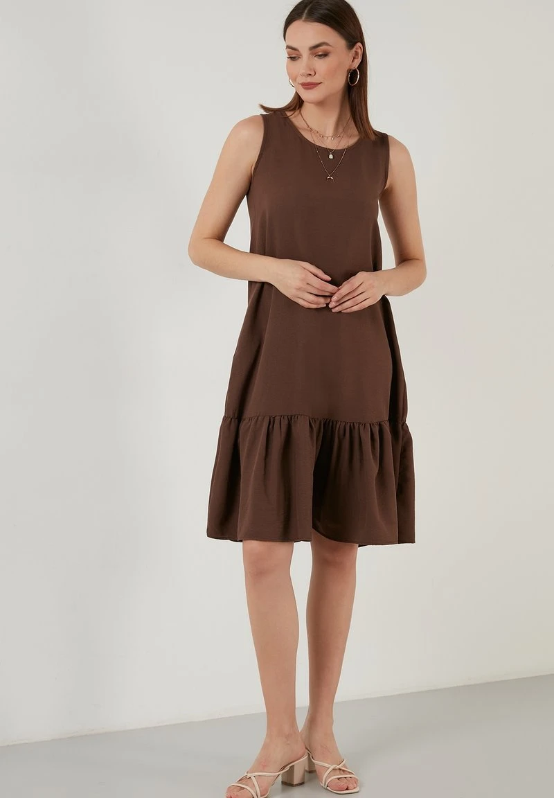 LELA REGULAR FIT MIDI - Vestido Informal - Brown, Mujer 5 LELA REGULAR FIT MIDI - Vestido Informal - Brown, Mujer - Imagen 5