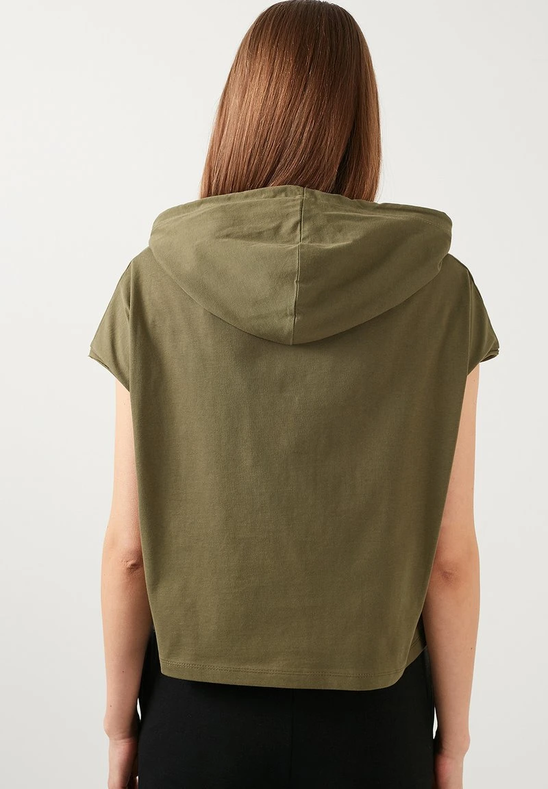 LELA Jersey Con Capucha - Khaki , Mujer 2 LELA Jersey Con Capucha - Khaki , Mujer - Imagen 2