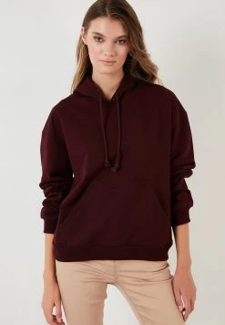 LELA BACK PRINT - Jersey Con Capucha - Dark Plum Color, Mujer