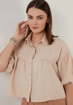 LELA LOOSE FIT - Camisa - Stone Colored, Mujer -LELA Tienda 73996483a74e46cb897e78ec1d68849d