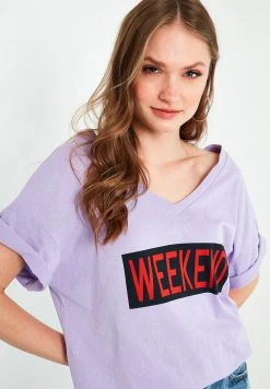 LELA Camiseta Estampada - Lilac, Mujer