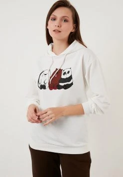 LELA Jersey Con Capucha - Ecru, Mujer