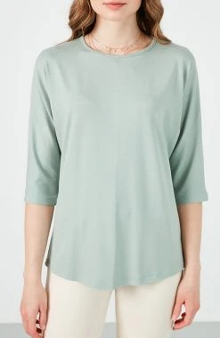 LELA Camiseta De Manga Larga - Almond Green, Mujer
