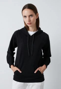 LELA KANGAROO POCKET - Jersey Con Capucha - Black , Mujer