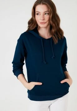 LELA BACK PRINT - Jersey Con Capucha - Indigo , Mujer -LELA Tienda 75a229f1e8624dddb4218a06f29211d0