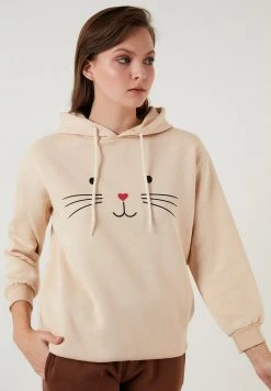 LELA Jersey Con Capucha - Stone Colored, Mujer