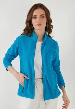 LELA HIGH COLLAR ZIPPER - Forro Polar - Turquoise, Mujer -LELA Tienda 76ac042aea6240e5bb312c685c857274