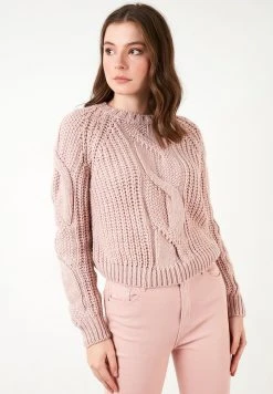 LELA CREW NECK JUMPER 4615106 - Jersey De Punto - Powder Pink, Mujer