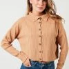 LELA HIGH COLLAR - Chaqueta De Punto - Camel , Mujer