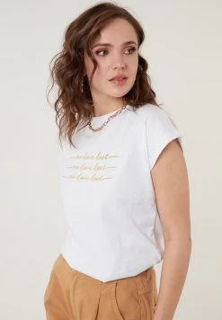 LELA CREW NECK - Camiseta Estampada - White , Mujer -LELA Tienda 7a8a51302bc84361a3966f2d76ee995e