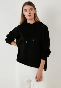 LELA HOODED OVERSIZED - Jersey De Punto - Black, Mujer -LELA Tienda 7ff28f7376fc447ea9b82f3772cfe6ac
