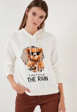 LELA Jersey Con Capucha - White , Mujer