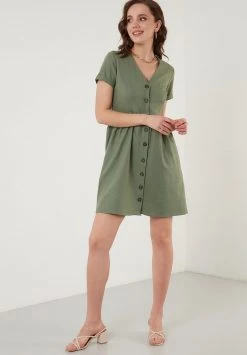 LELA Vestido Informal - Khaki , Mujer -LELA Tienda 82bbcc7f341244edbede45a0a1e68594