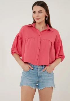 LELA LOOSE FIT - Camisa - Fuchsia, Mujer