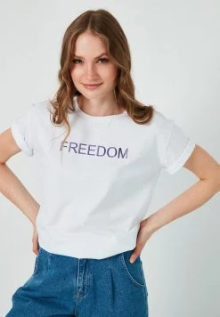 LELA Camiseta Estampada - White, Mujer