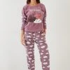 LELA PLUSH SET WITH HAIRBAND - Pijama - Lilac , Mujer