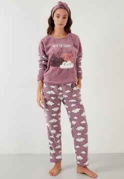 LELA PLUSH SET WITH HAIRBAND - Pijama - Lilac , Mujer