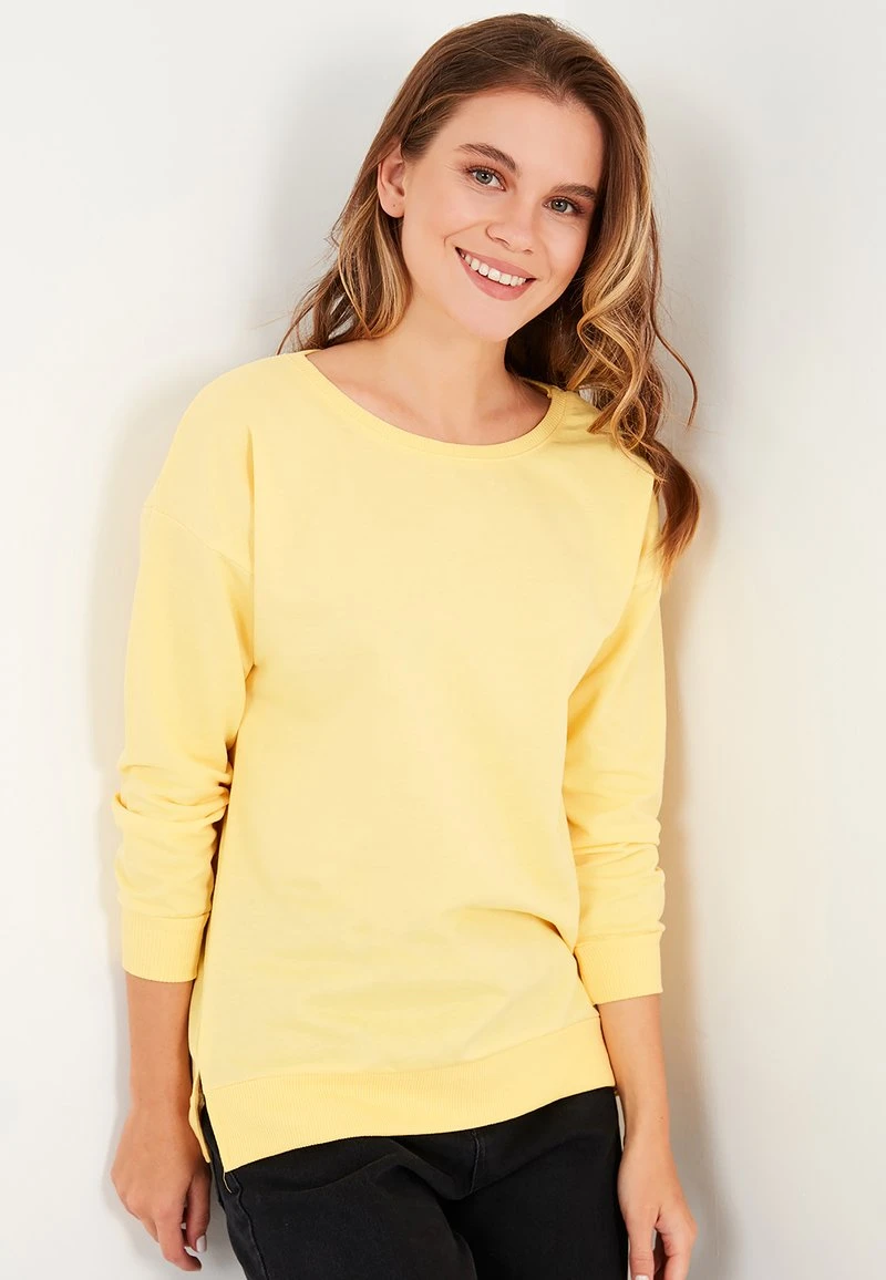 LELA CREW NECK BASIC - Sudadera - Yellow , Mujer 2 LELA CREW NECK BASIC - Sudadera - Yellow , Mujer - Imagen 2