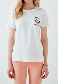 LELA REGULAR FIT - Camiseta Estampada - White, Mujer -LELA Tienda 8a73526effcd41eca760dbc64eb3cb90