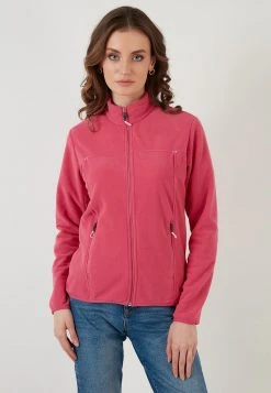 LELA HIGH COLLAR ZIPPER - Forro Polar - Pink , Mujer