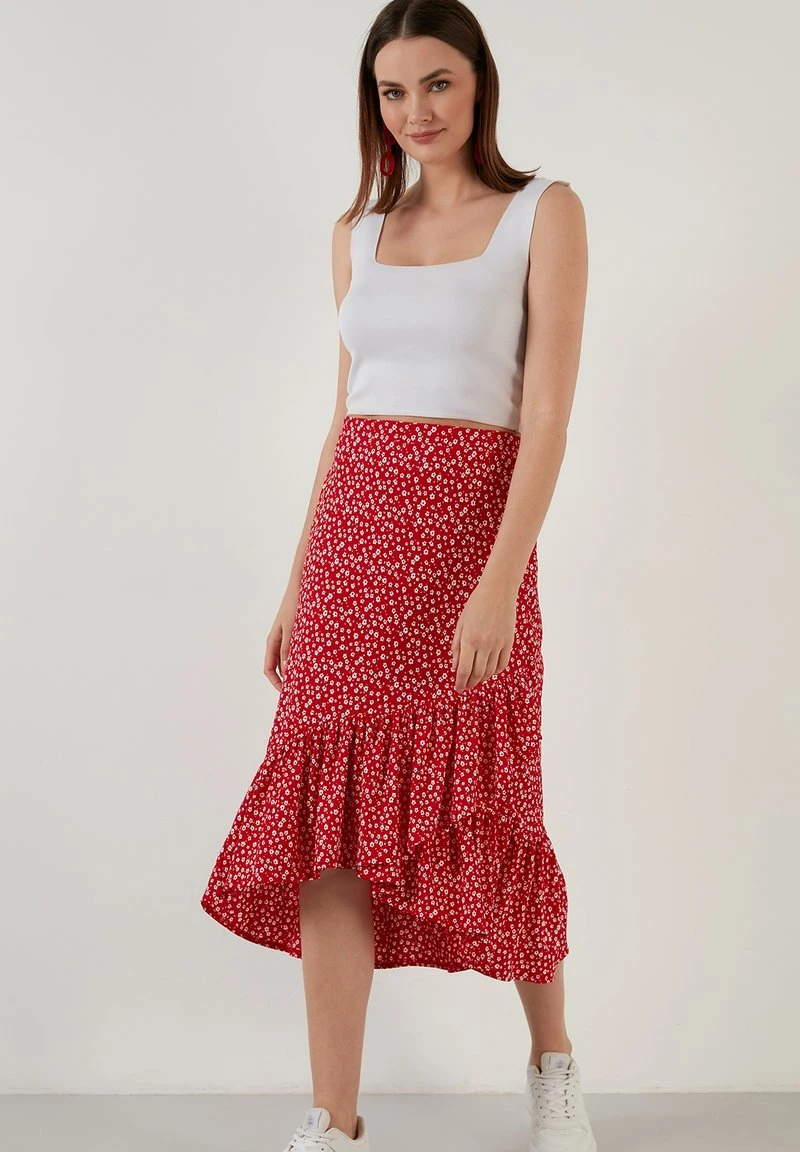 LELA REGULAR FIT - Falda Acampanada - Red, Mujer 1 LELA REGULAR FIT - Falda Acampanada - Red, Mujer