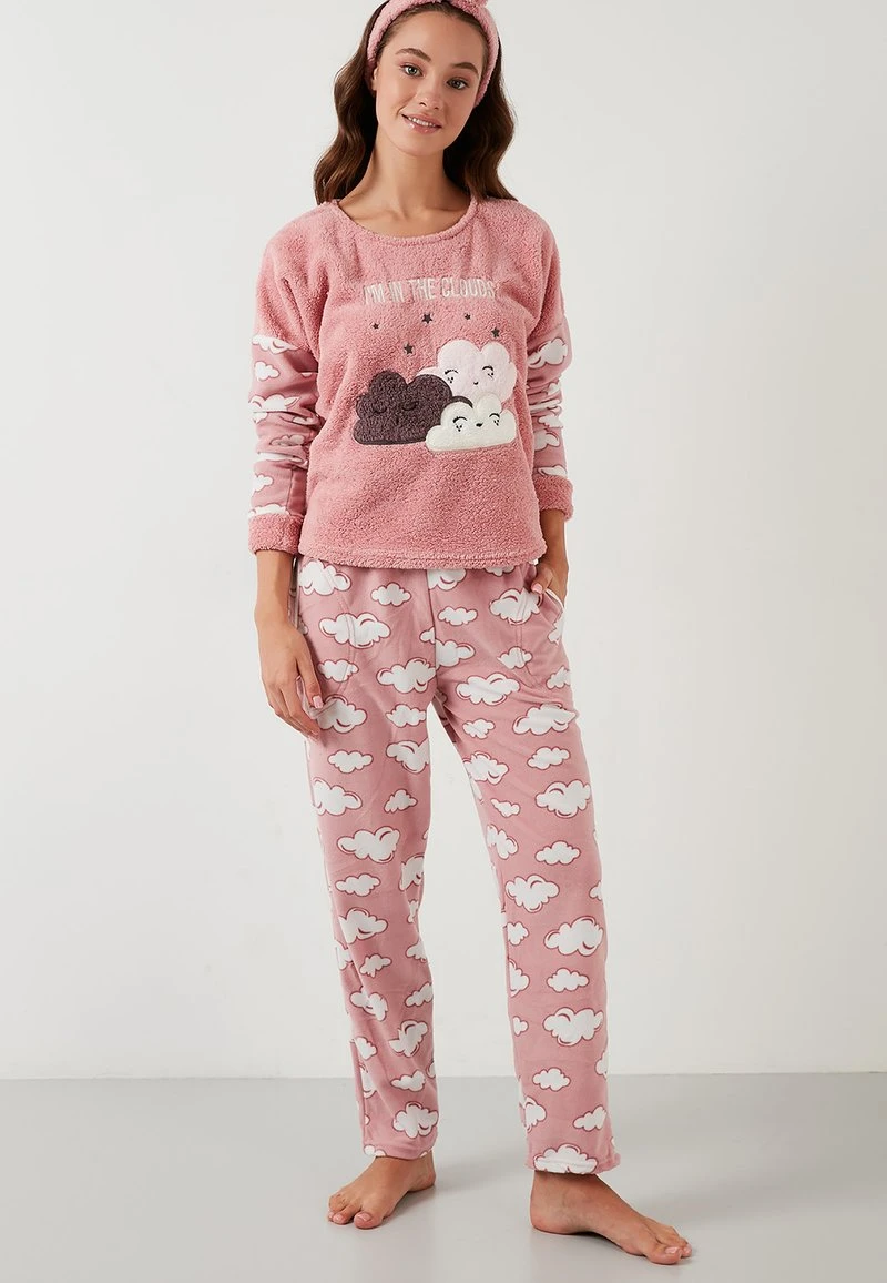 LELA PLUSH SET WITH HAIRBAND - Pijama - Powder Pink , Mujer 1 LELA PLUSH SET WITH HAIRBAND - Pijama - Powder Pink , Mujer