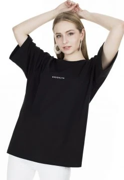 LELA Camiseta Estampada - Black , Mujer