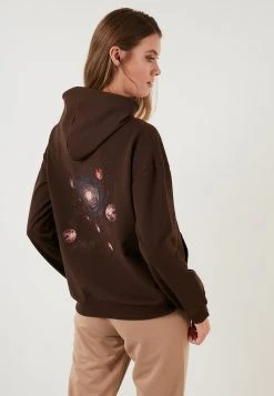 LELA BACK KANGAROO POCKET - Sudadera - Brown , Mujer