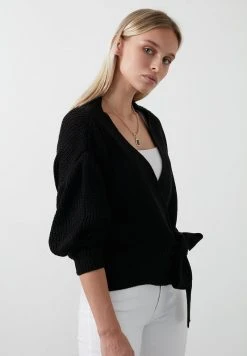 LELA V NECK - Jersey De Punto - Black, Mujer