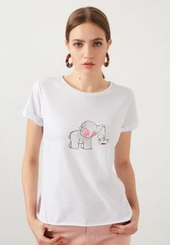 LELA Camiseta Estampada - White , Mujer