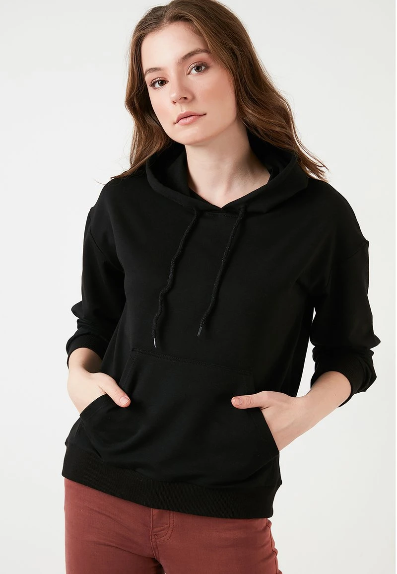LELA BACK KANGAROO POCKET - Sudadera - Black , Mujer 2 LELA BACK KANGAROO POCKET - Sudadera - Black , Mujer - Imagen 2