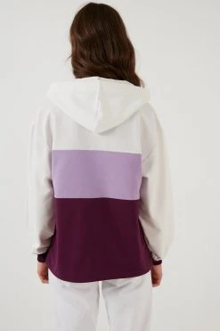 LELA Jersey Con Capucha - Ecru Lilac Purple, Mujer -LELA Tienda 95f3512d8fad48548494861228eeca00