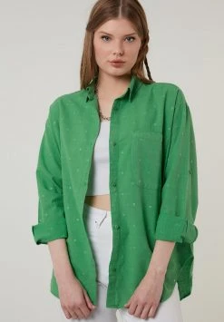 LELA Camisa - Pistachio Green , Mujer