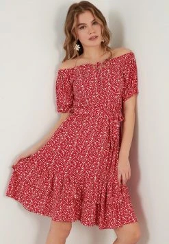 LELA Vestido Informal - Red, Mujer