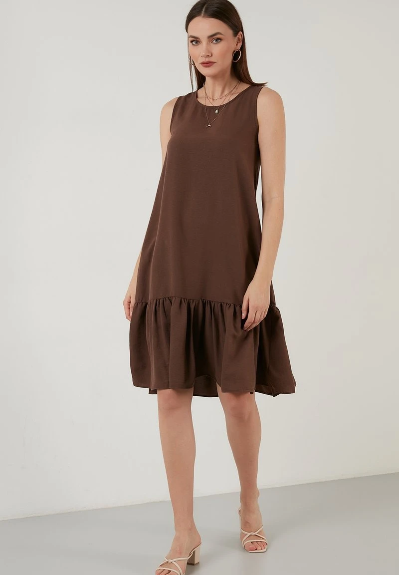 LELA REGULAR FIT MIDI - Vestido Informal - Brown, Mujer 1 LELA REGULAR FIT MIDI - Vestido Informal - Brown, Mujer