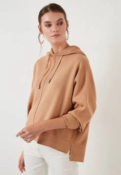 LELA HOODED OVERSIZED - Jersey De Punto - Camel, Mujer -LELA Tienda a3ef3865aab74bc4a349e7c1c36879a3