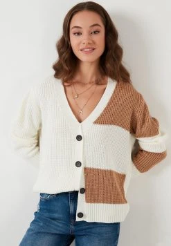 LELA Chaqueta De Punto - Camel, White , Mujer -LELA Tienda a5e5a3def0834bb4a6a4efe4b3b7dc60