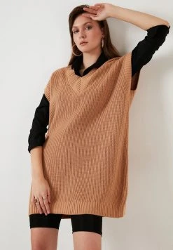 LELA Jersey De Punto - Camel , Mujer
