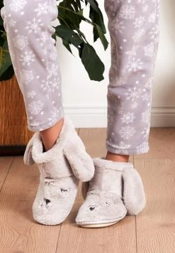 LELA RABBIT - Pantuflas - Grey, Mujer