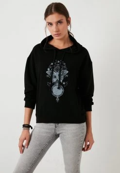 LELA Jersey Con Capucha - Black , Mujer