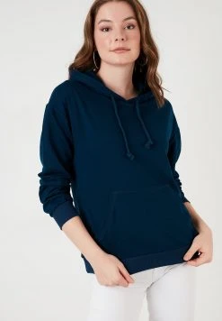 LELA BACK PRINT - Jersey Con Capucha - Indigo , Mujer