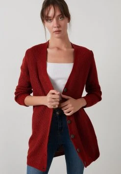 LELA Chaqueta De Punto - Brick Red , Mujer