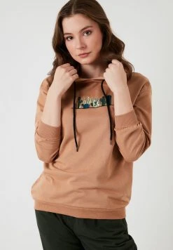 LELA HOODED REGULAR FIT - Jersey Con Capucha - Biscuit Color, Mujer -LELA Tienda b8ceac6dafb64e509b9b2611b1f294ac
