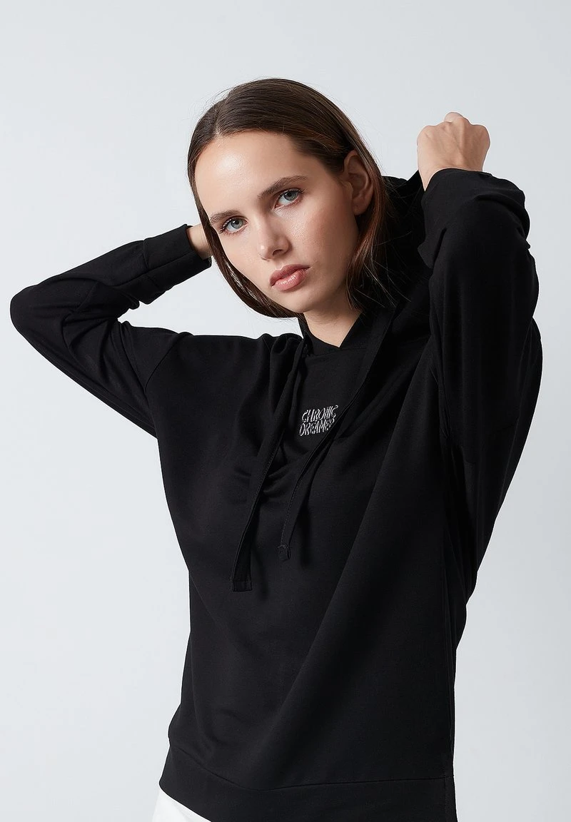 LELA Jersey Con Capucha - Black , Mujer 1 LELA Jersey Con Capucha - Black , Mujer