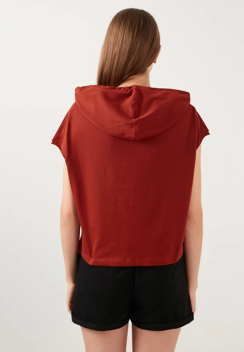LELA Jersey Con Capucha - Brick Red , Mujer 3 LELA Jersey Con Capucha - Brick Red , Mujer - Imagen 3